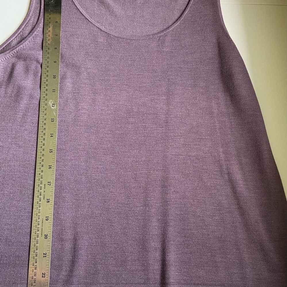 LIKE NEW — Eileen Fisher Sweater Tank Top Purple Large Silk Blend Round Neck - Picture 9 of 9